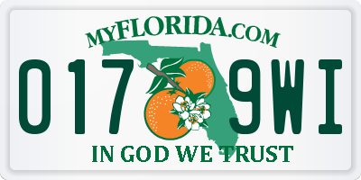 FL license plate 0179WI