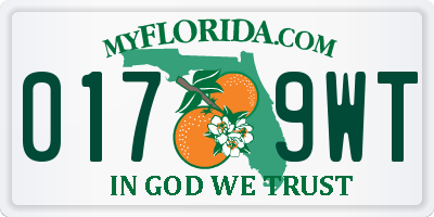 FL license plate 0179WT