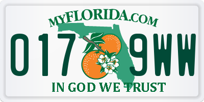 FL license plate 0179WW