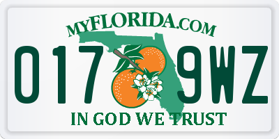 FL license plate 0179WZ