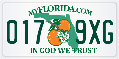 FL license plate 0179XG