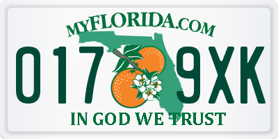 FL license plate 0179XK