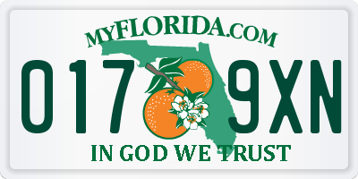 FL license plate 0179XN