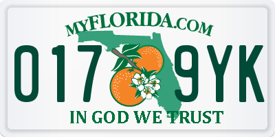 FL license plate 0179YK