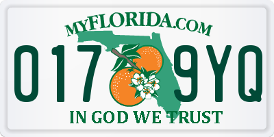 FL license plate 0179YQ