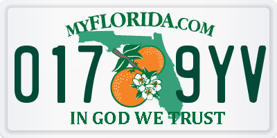 FL license plate 0179YV