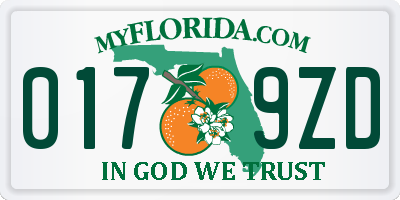 FL license plate 0179ZD