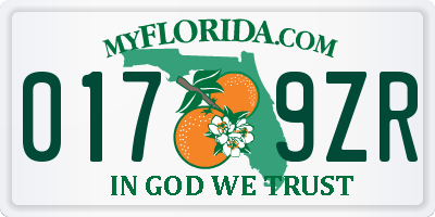 FL license plate 0179ZR