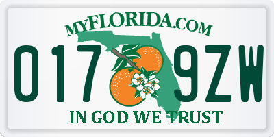 FL license plate 0179ZW