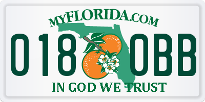 FL license plate 0180BB