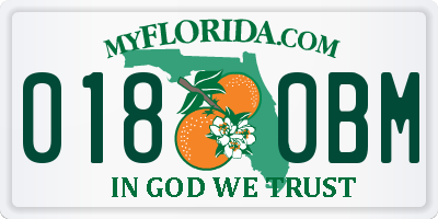 FL license plate 0180BM