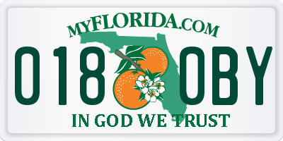 FL license plate 0180BY