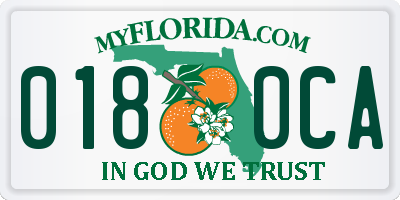 FL license plate 0180CA