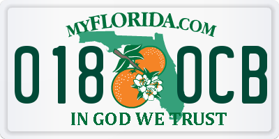 FL license plate 0180CB
