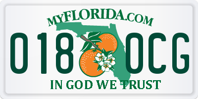 FL license plate 0180CG