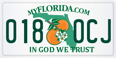 FL license plate 0180CJ