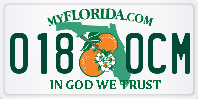 FL license plate 0180CM