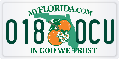 FL license plate 0180CU