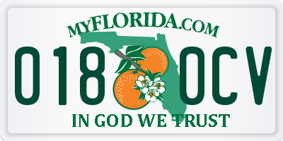 FL license plate 0180CV