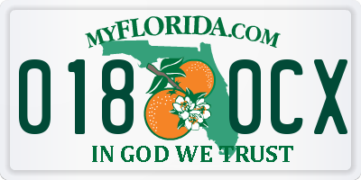 FL license plate 0180CX
