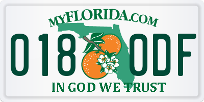FL license plate 0180DF