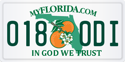 FL license plate 0180DI