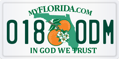FL license plate 0180DM