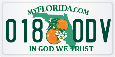 FL license plate 0180DV