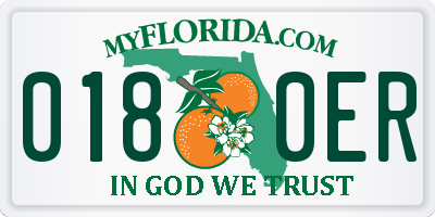 FL license plate 0180ER