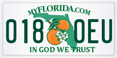 FL license plate 0180EU