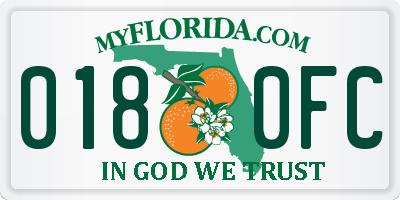 FL license plate 0180FC