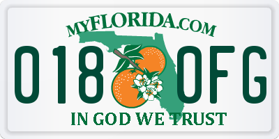 FL license plate 0180FG