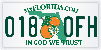 FL license plate 0180FH