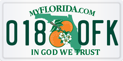 FL license plate 0180FK
