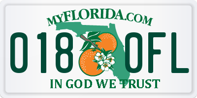 FL license plate 0180FL