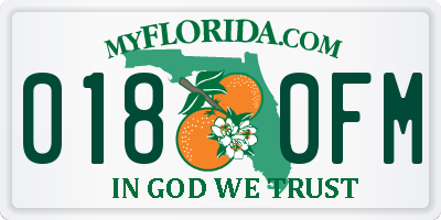FL license plate 0180FM