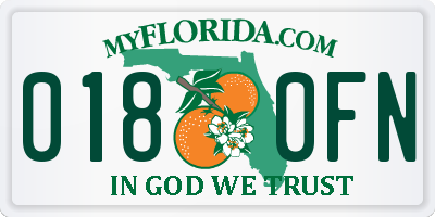 FL license plate 0180FN