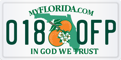 FL license plate 0180FP