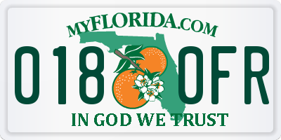 FL license plate 0180FR
