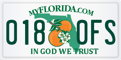 FL license plate 0180FS
