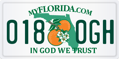 FL license plate 0180GH