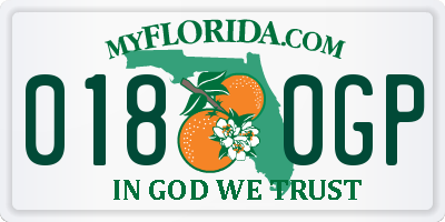 FL license plate 0180GP