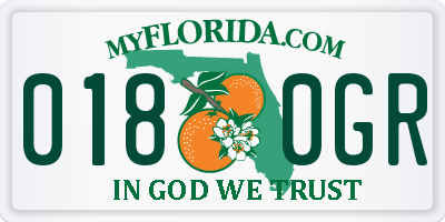FL license plate 0180GR