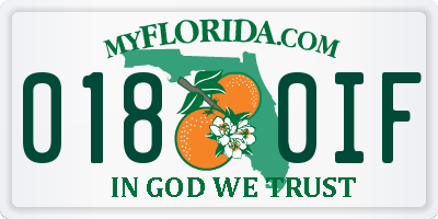 FL license plate 0180IF