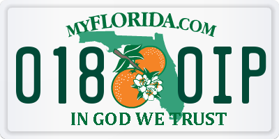 FL license plate 0180IP