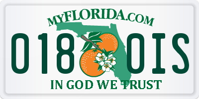 FL license plate 0180IS