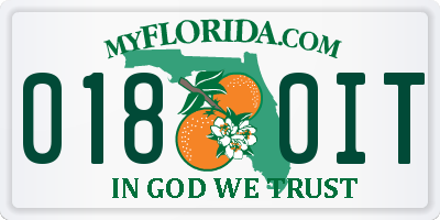 FL license plate 0180IT