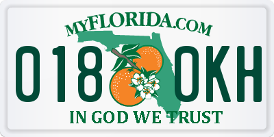 FL license plate 0180KH