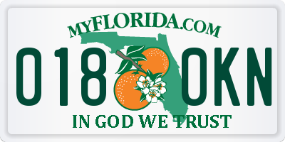 FL license plate 0180KN