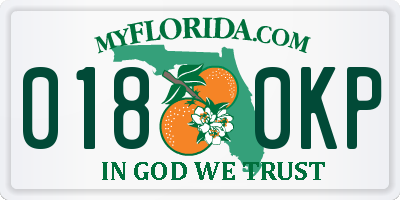 FL license plate 0180KP